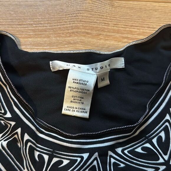Max Studio Black and white Halter Top Size Medium - Picture 2 of 5